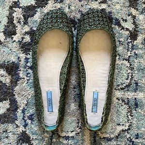 PRADA Leather Ballerina Flats Size 8.5